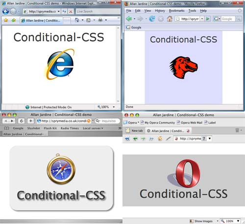 Conditional-CSS demo page rendered